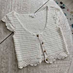 *Lightly Worn* AE Crochet Flutter Tank